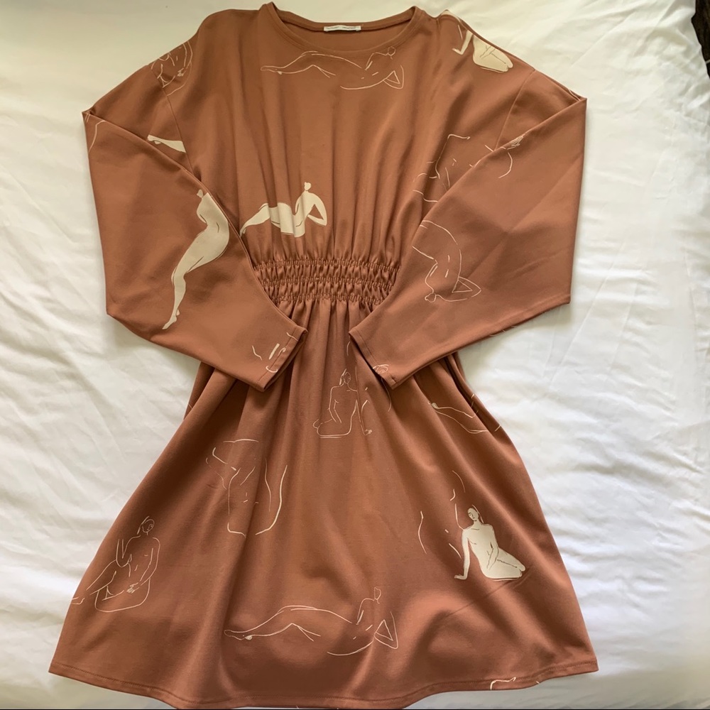 Zara Dress w Abstract Drawings NWOT